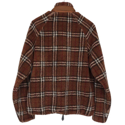 Burberry Birch Brown Nova Check Full Zip Sherpa Fleece Jacket
