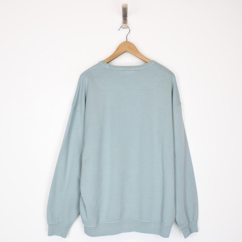 Stone Island SS 2023 Light Blue Logo Embroidered Cotton Sweatshirt Jumper