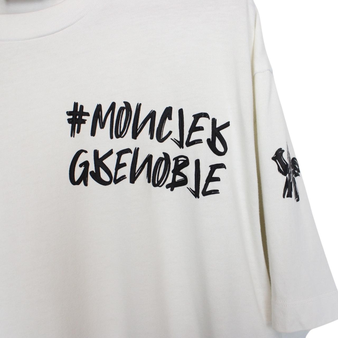 Moncler Grenoble Maglia Cream and Black Short Sleeve T-Shirt