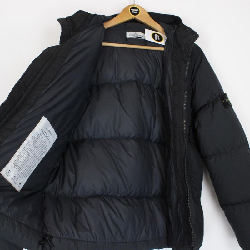 Stone Island AW 2021 Black Garment Dyed Crinkle Reps R-NY Down Puffer Jacket