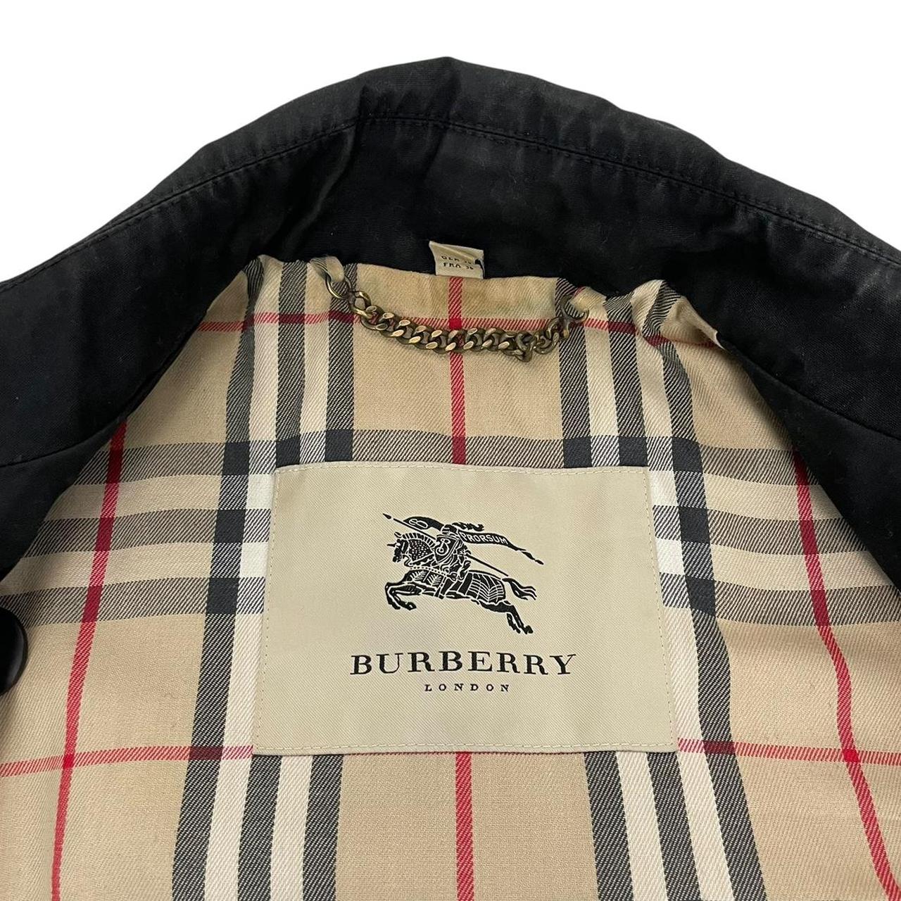 Burberry Black Nova Check Double Breasted Belted Trench Coat