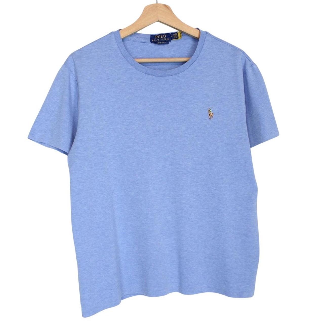 Polo Ralph Lauren blue short sleeve cotton t-shirt with pocket and embroidered logo.