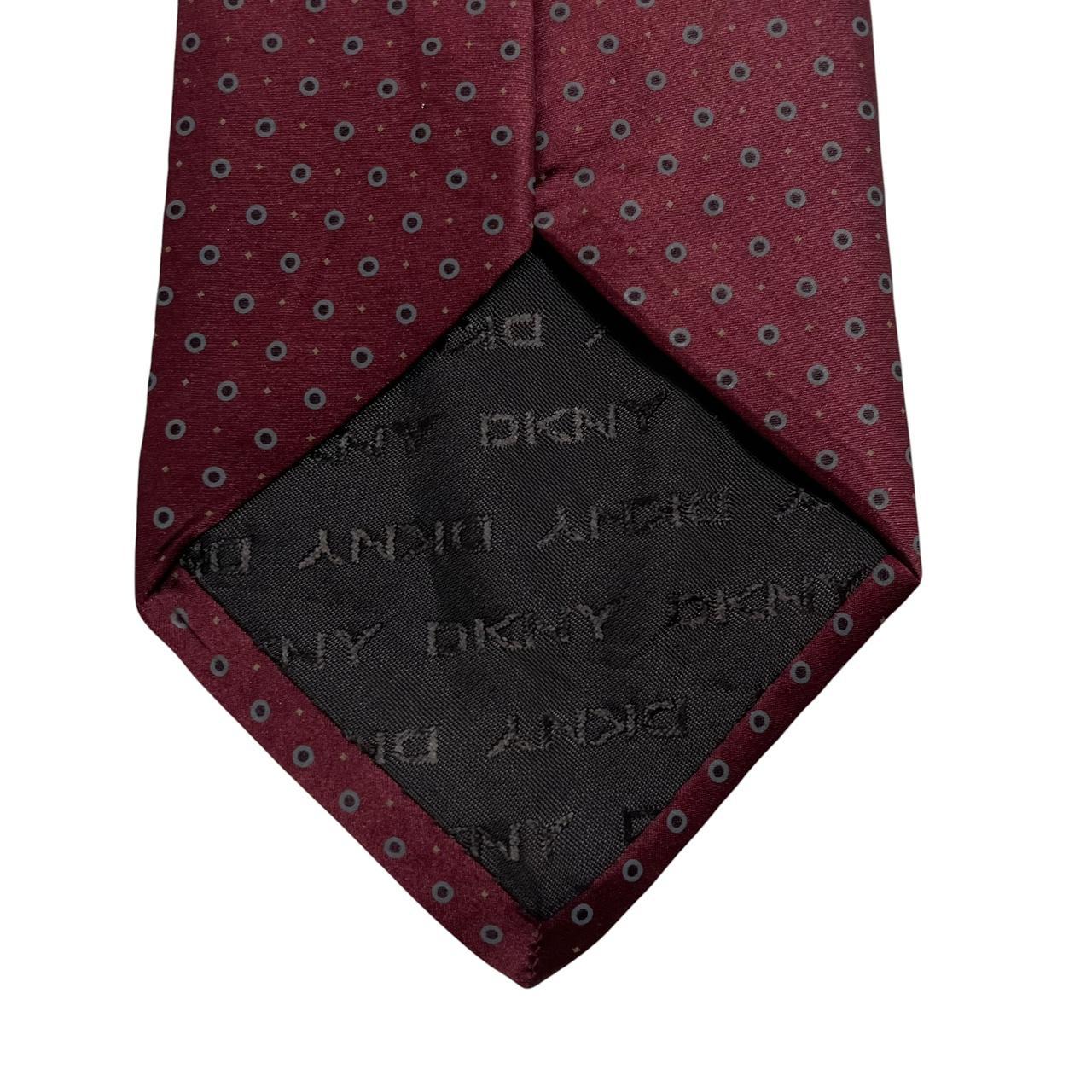 Vintage DKNY Burgundy Circle Silk Tie