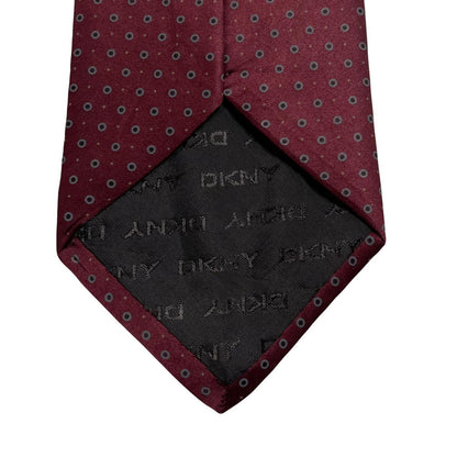 Vintage DKNY Burgundy Circle Silk Tie