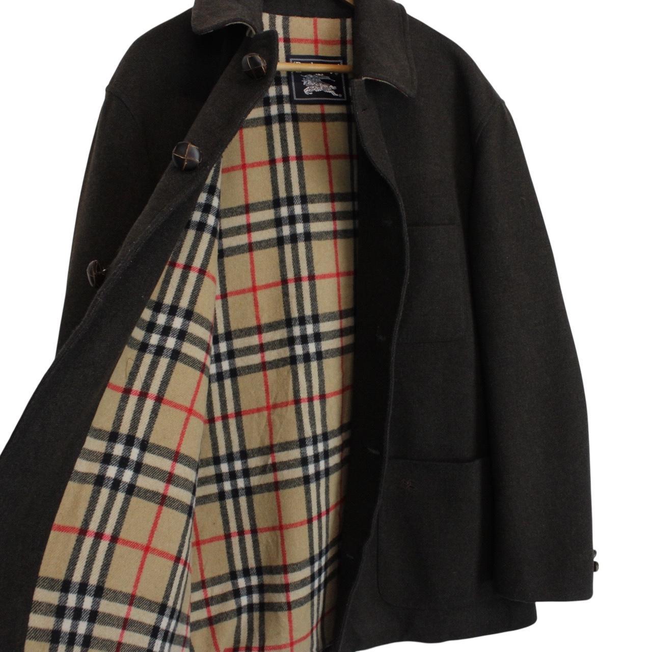 Vintage 90s Burberry Brown Cashmere Wool Blend Coat