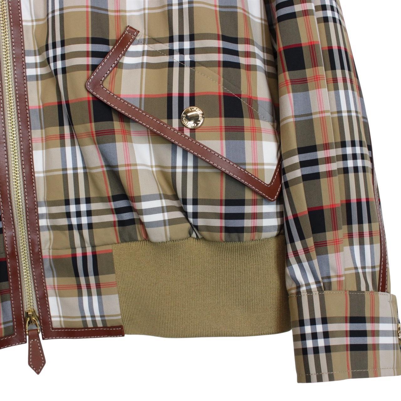 Burberry Love Print Beige Vintage Check Full Zip Harrington Jacket