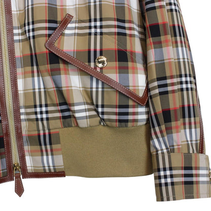 Burberry Love Print Beige Vintage Check Full Zip Harrington Jacket