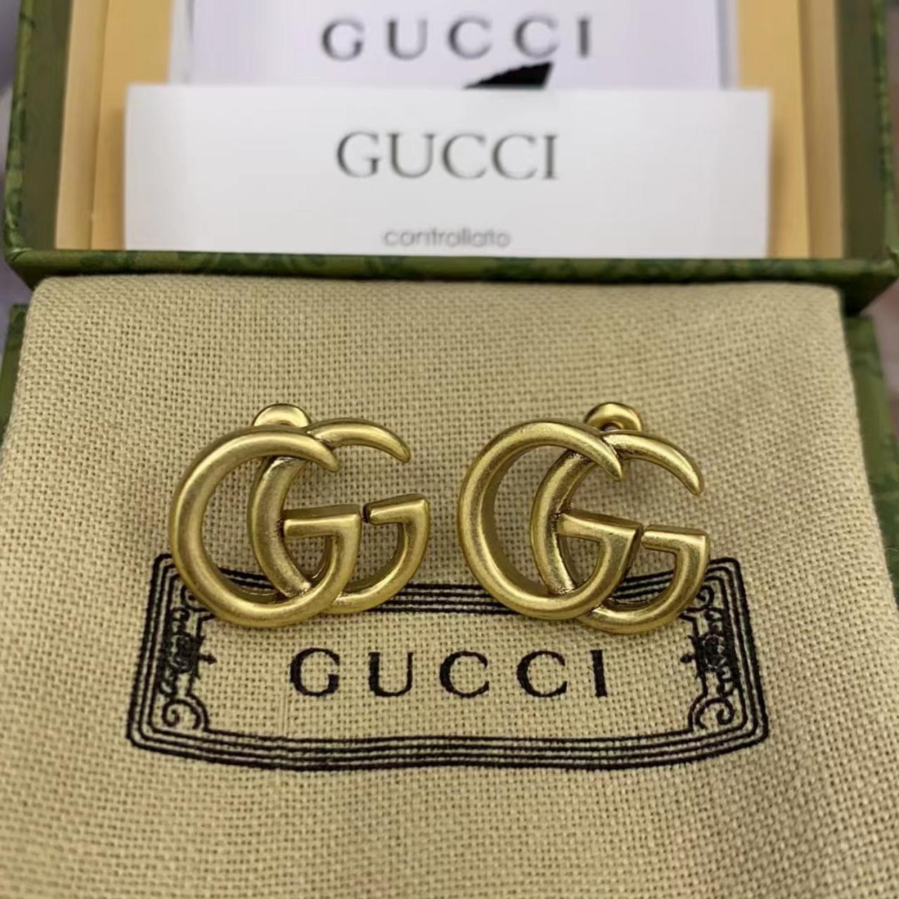 Gucci GG Gold Running Stud Earrings