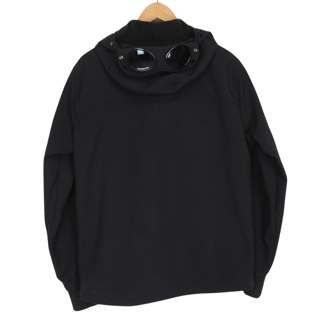 CP Company Black Full Zip Hooded Soft Shell Goggle Jacket