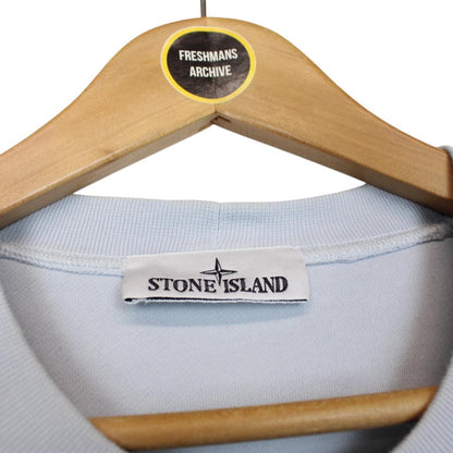 Stone Island SS 2024 Light Blue Cotton Sweatshirt Jumper