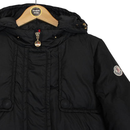 Moncler Amaryllis Black Full Zip Hooded Down Jacket