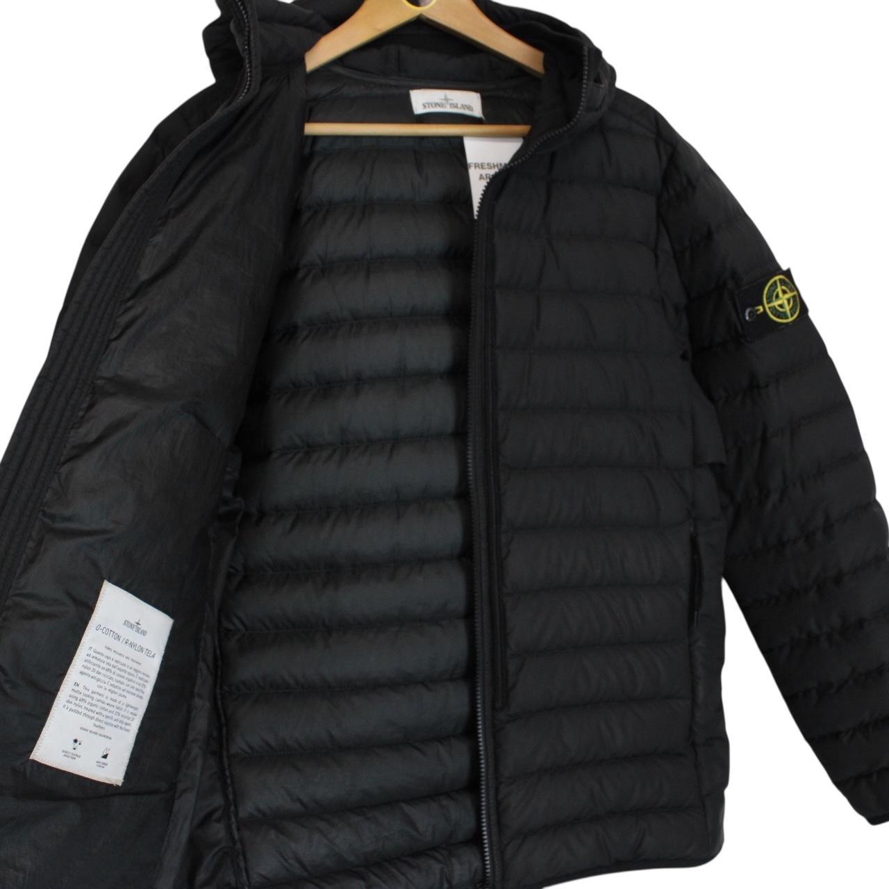 Stone Island AW 2021Black O-Cotton R-Nylon Tela Down Jacket