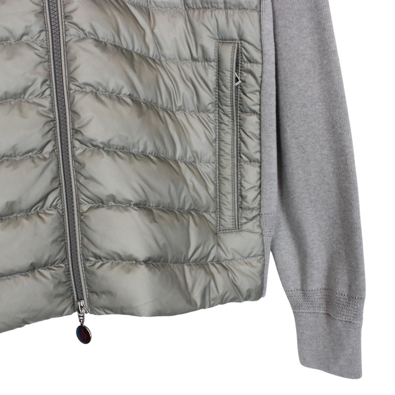 Moncler Grey Full Zip Down Maglia Tricot Cardigan Jacket