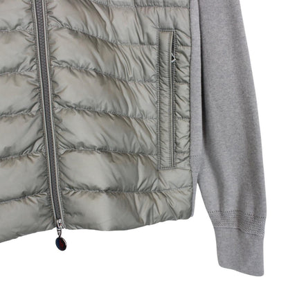Moncler Grey Full Zip Down Maglia Tricot Cardigan Jacket