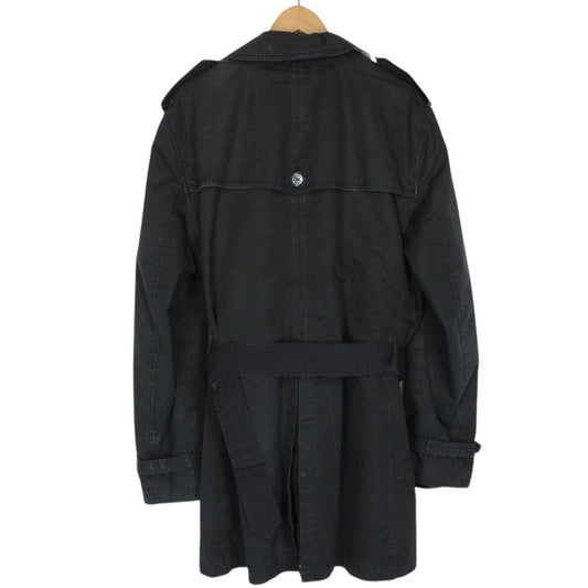 Burberry Brit Black Nova Check Double Breasted Belted Trench Coat