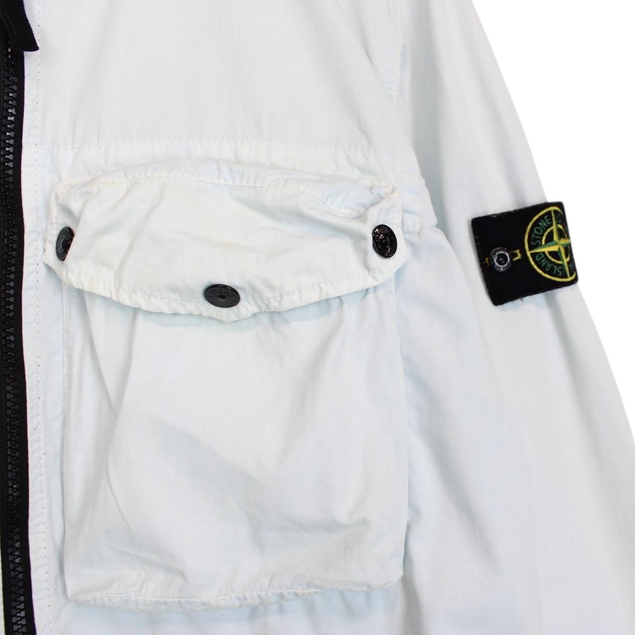 Stone Island SS 2021 Pale Blue Full Zip Cotton Overshirt Jacket