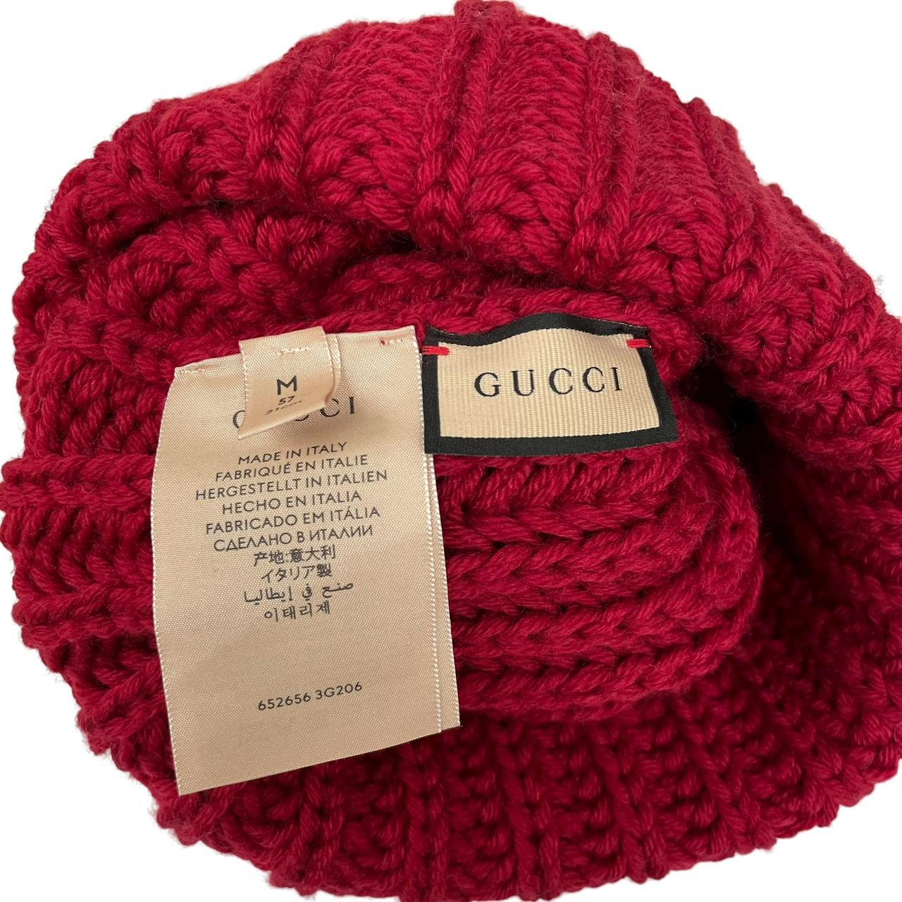 Gucci Burgundy Wool Bobble Hat