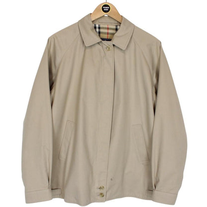 Vintage 90s Burberry Tan Brown Nova Check Cotton Harrington Jacket