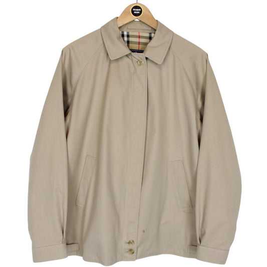Vintage 90s Burberry Tan Brown Nova Check Cotton Harrington Jacket