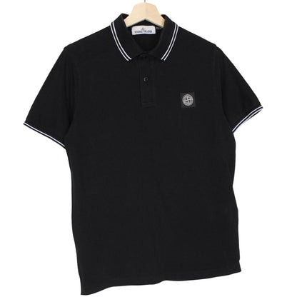 Stone Island Black Short Sleeve Compass Cotton Polo Shirt