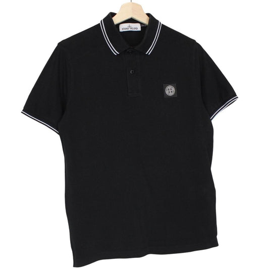 Stone Island Black Short Sleeve Compass Cotton Polo Shirt