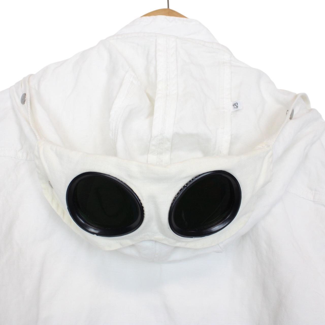 Vintage CP Company SS 2006 White Full Zip Multi Pocket Cotton Lino Flax Goggle