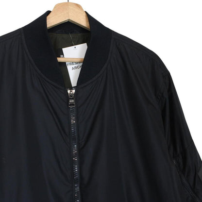 Hugo Boss navy blue bomber jacket full zip nylon with logo detail.
