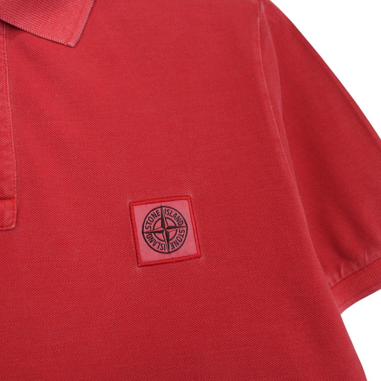 Stone Island SS 2015 Red Short Sleeve Compass Cotton Polo Shirt