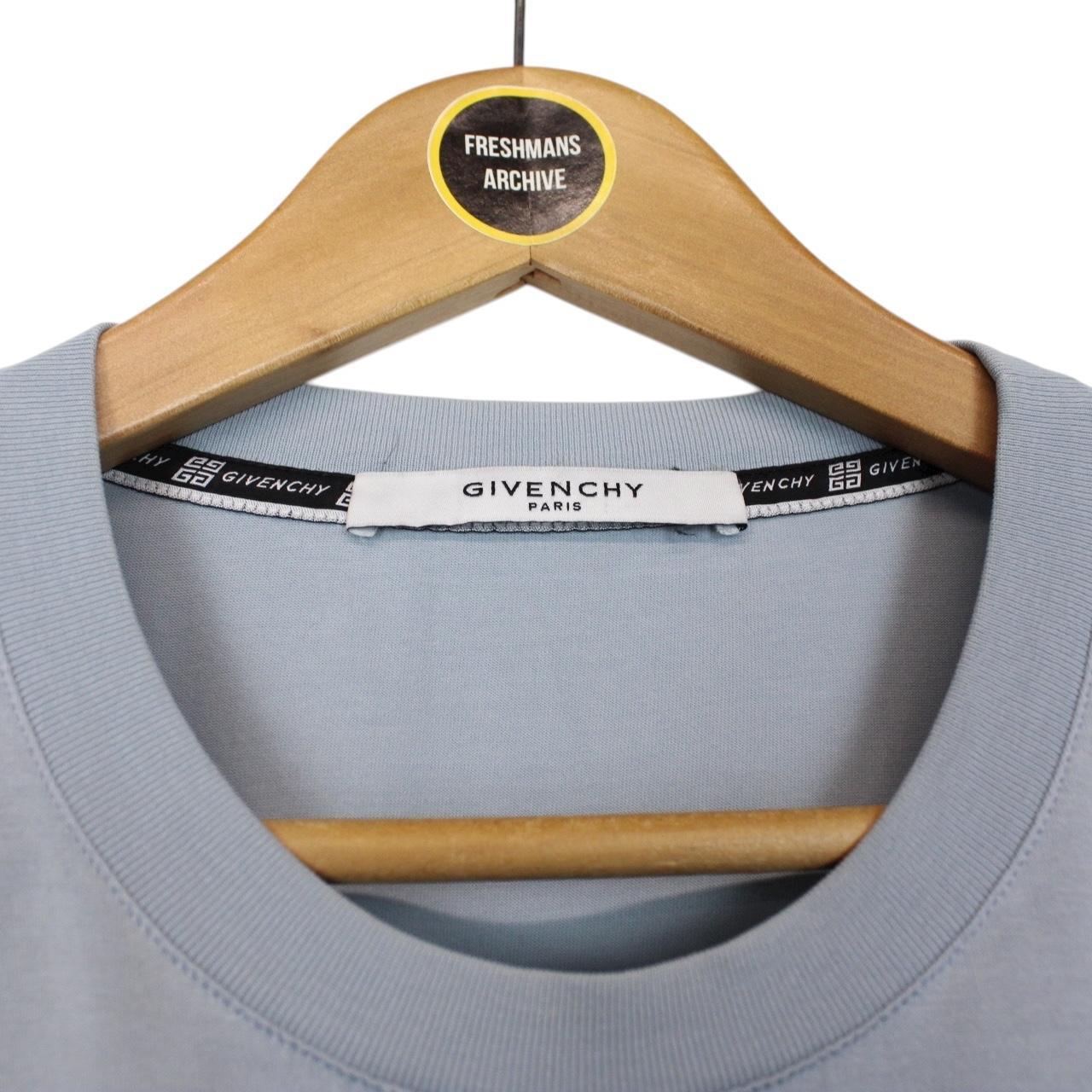 Givenchy Paris Light Blue Short Sleeve Faded Logo T-Shirt