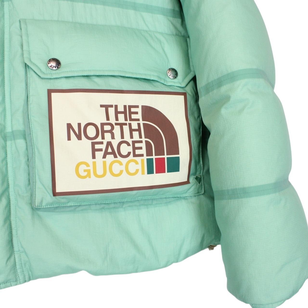 Gucci x The North Face Aqua Green Full Zip Ripstop Down Puffer Jacket