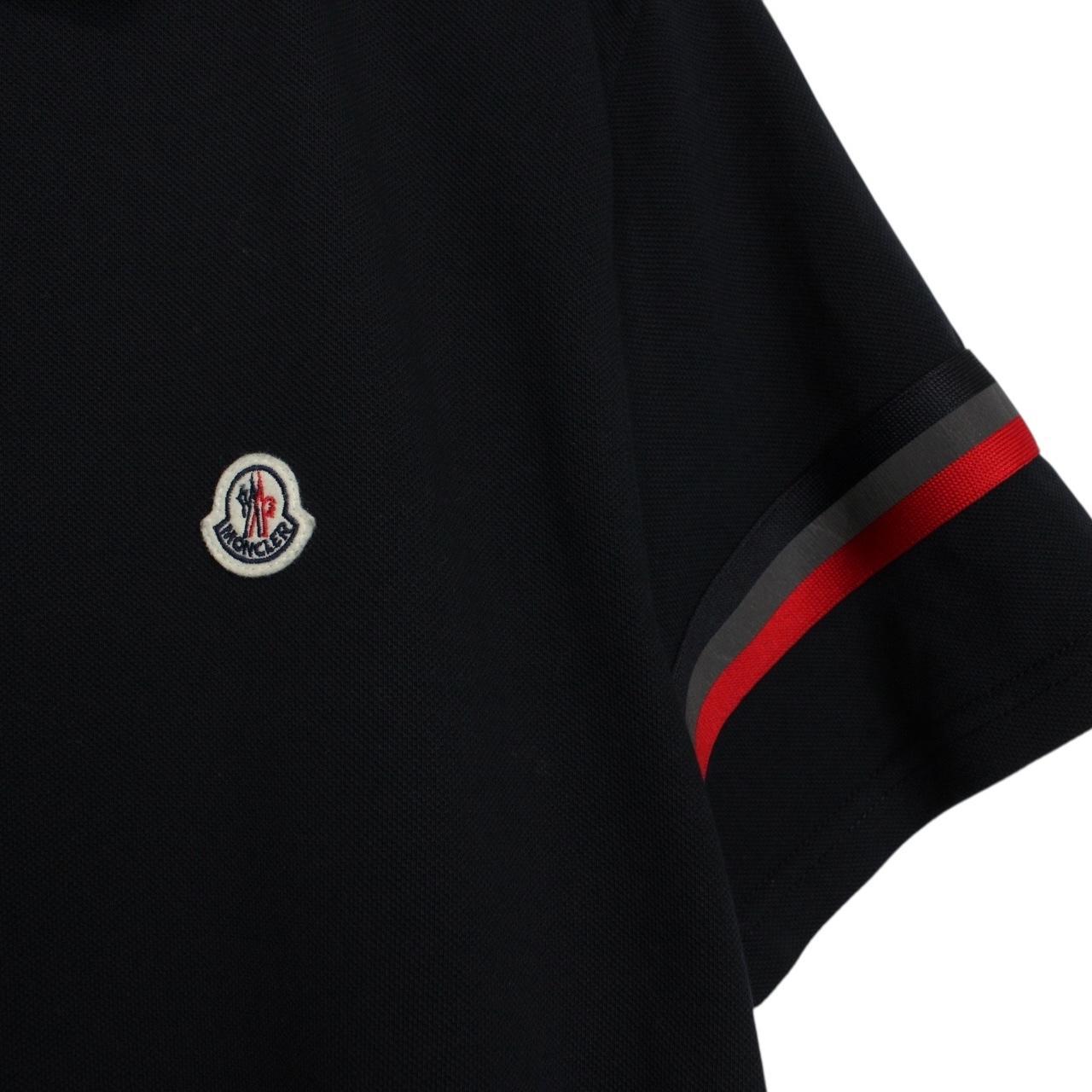 Moncler Maglia Manica Corta Black Short Sleeve Cotton Polo Shirt