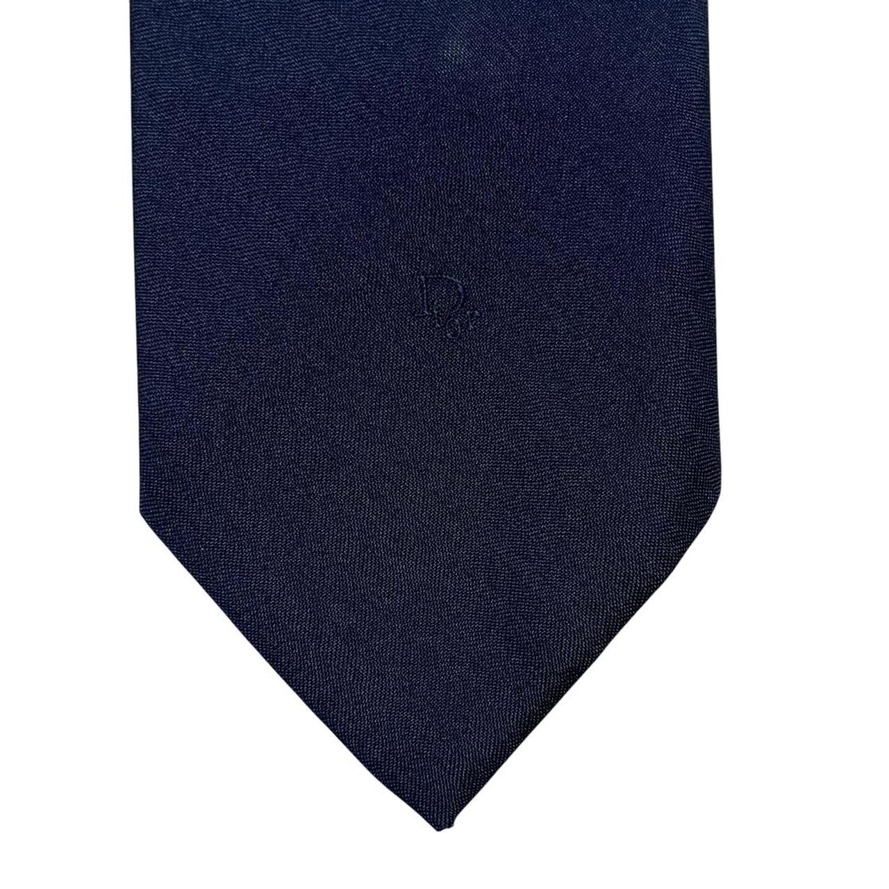 Vintage Christian Dior Navy Blue Polyester/Silk Tie