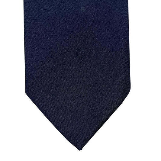Vintage Christian Dior Navy Blue Polyester/Silk Tie