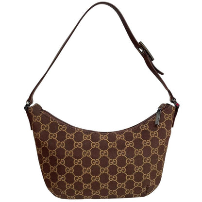Gucci Brown Canvas GG Monogram Slim Pochette Shoulder Bag