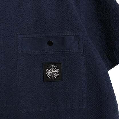Stone Island SS 2020 Navy Blue 3D Cotton Short Sleeve Tela Shirt