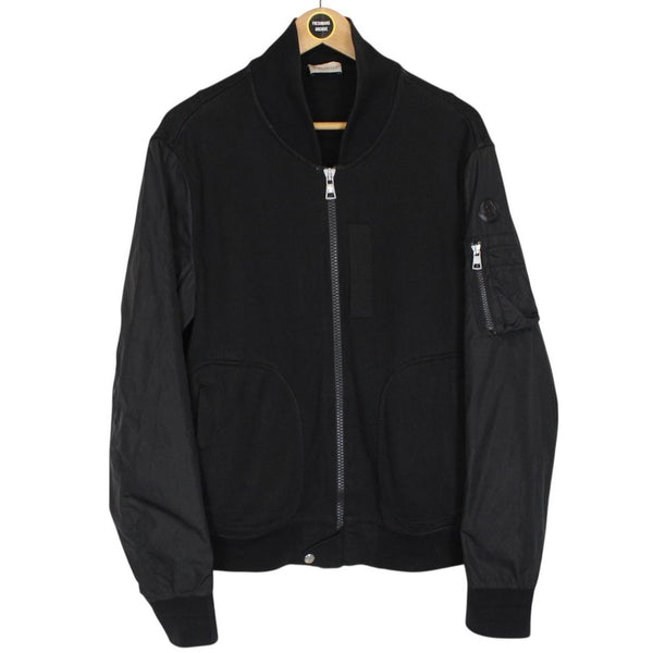 Moncler Maglia Cardigan Black Cotton/Nylon Full Zip Sweatshirt Jumper