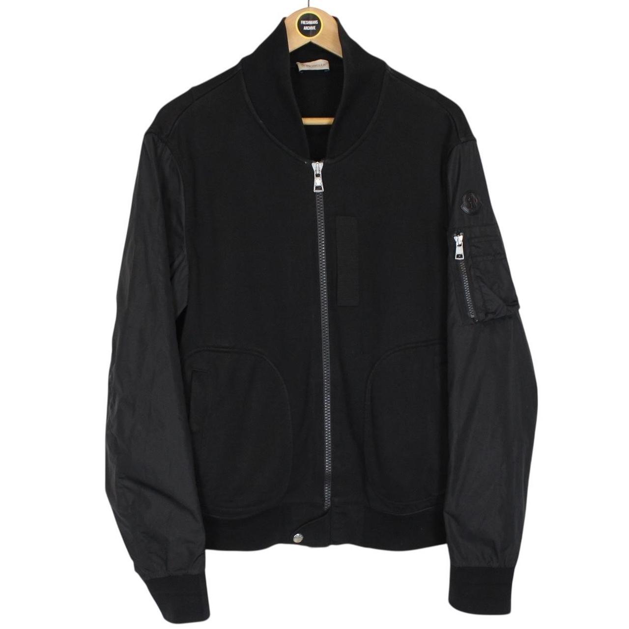 Moncler Maglia Cardigan Black Cotton/Nylon Full Zip Sweatshirt Jumper