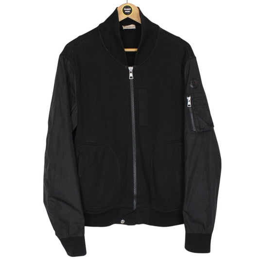Moncler Maglia Cardigan Black Cotton/Nylon Full Zip Sweatshirt Jumper