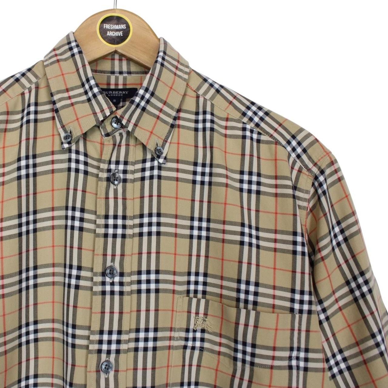 Vintage Burberry London Beige Nova Check Short Sleeve Cotton Shirt