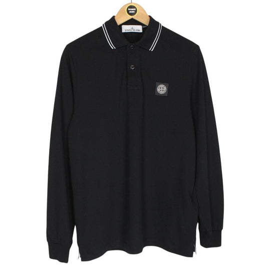 Stone Island AW 2017 Black Long Sleeve Compass Polo Shirt