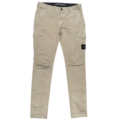Stone Island AW 2022 Beige Skinny Fit Cargo Trousers