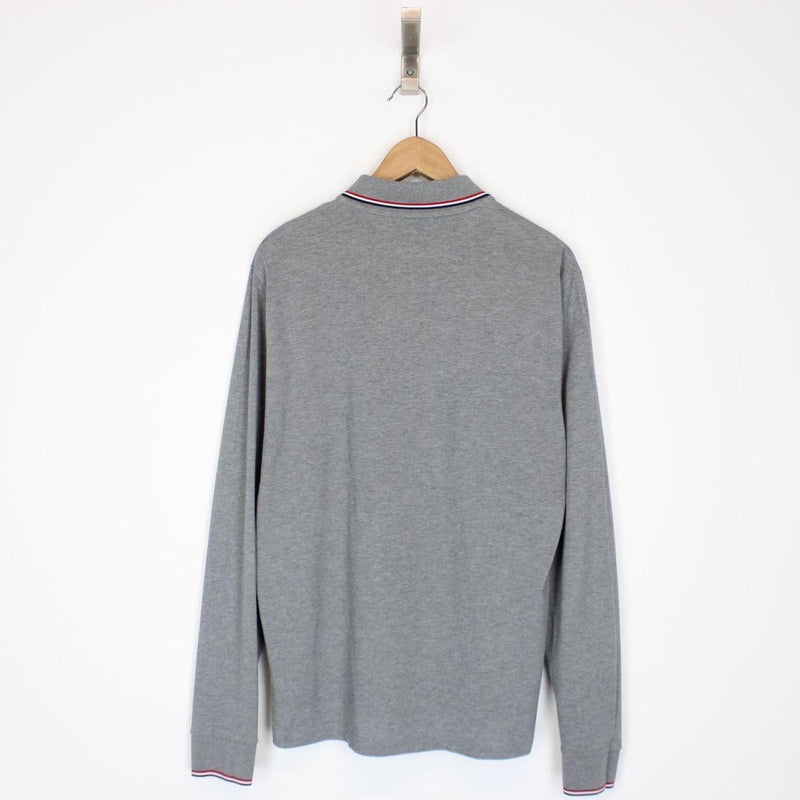 Moncler Maglia Manica Lunga Grey Long Sleeve Polo Shirt