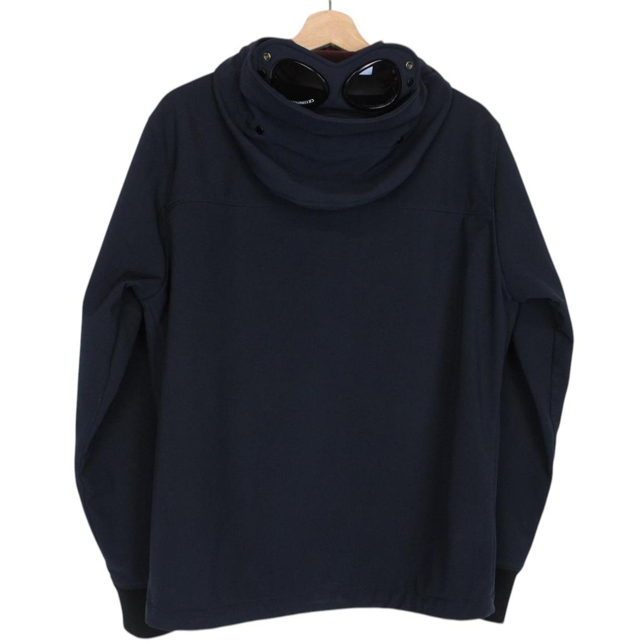 CP Company Navy Blue Full Zip Hooded Soft Shell Goggle Jacket
