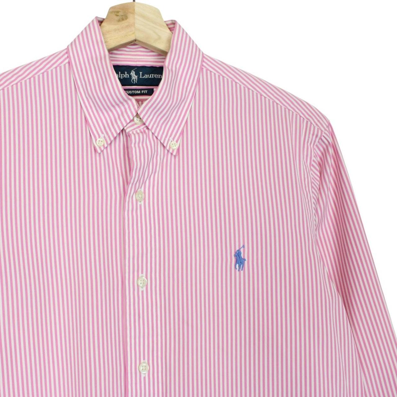 Polo Ralph Lauren Pink and White Striped Long Sleeve Cotton Shirt
