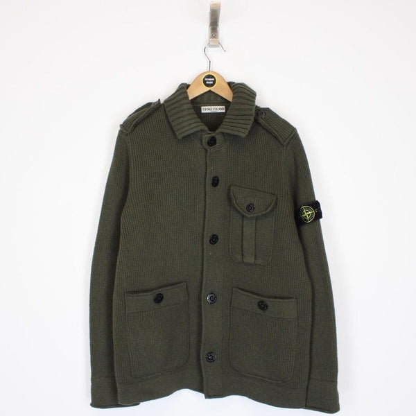 Stone Island AW 2009 Green Heavy Wool Knit Military Style Jumper