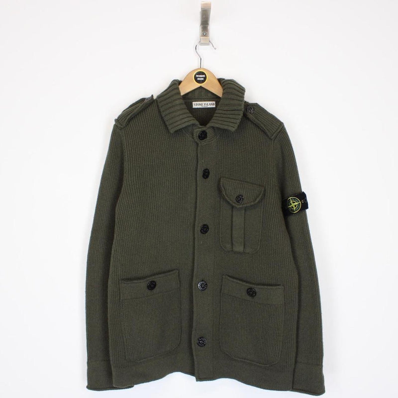 Stone Island AW 2009 Green Heavy Wool Knit Military Style Jumper
