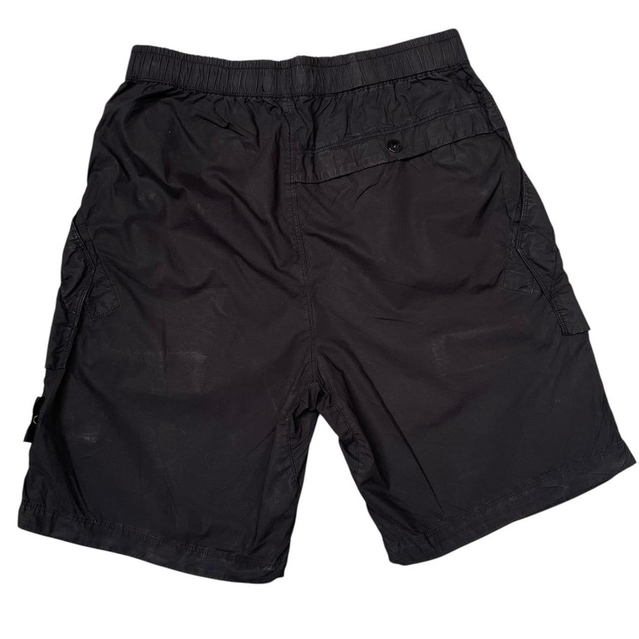 Stone Island SS 2022 Black Bermuda Cotton Cargo Shorts