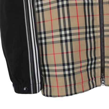 Burberry Compton Black and Tan Nova Check Full Zip Hooded Jacket