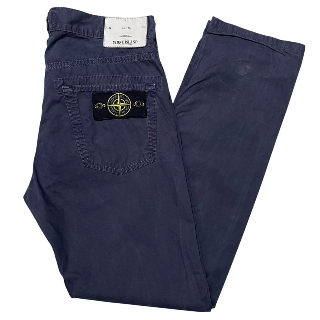 Stone Island SS 2014 Navy Blue Slim Fit Cotton Trousers