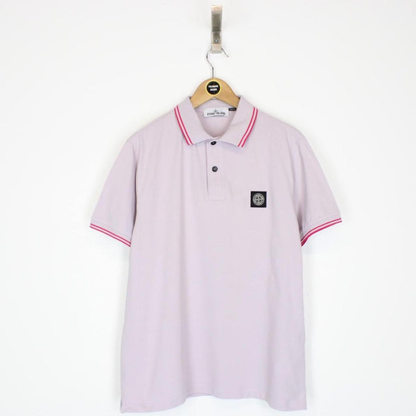 Stone Island Lilac Purple Short Sleeve Compass Polo Shirt